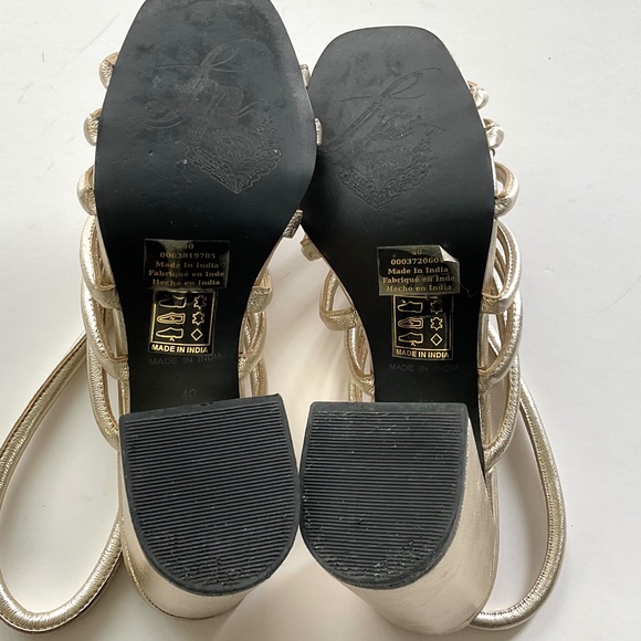 FREE PEOPLE Colette Cinched Heels Sandals Champagne Size EU 40 - Picture 10 of 13
